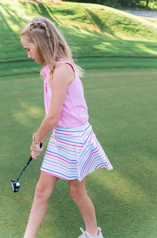 PRODOH Girls' Sleeveless Solid Cotton Polo - Pink Frosting - Sunny Meadow Boutique