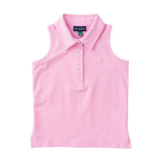 PRODOH Girls' Sleeveless Solid Cotton Polo - Pink Frosting - Sunny Meadow Boutique