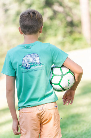 PRODOH Kids' Cotton Short Sleeve T-Shirt - Soccer Goal Art - Sunny Meadow Boutique