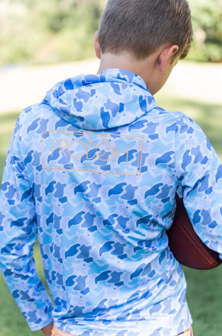 PRODOH Kids' Pro Performance Hoodie T-Shirt - Blue Camo Logo Print - Sunny Meadow Boutique