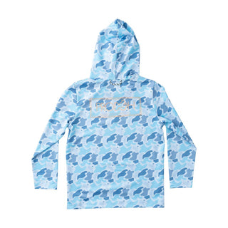 PRODOH Kids' Pro Performance Hoodie T-Shirt - Blue Camo Logo Print - Sunny Meadow Boutique
