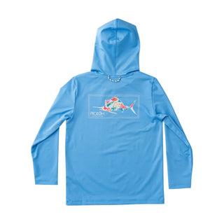 PRODOH Kids' Pro Performance Hoodie T-Shirt - Tropical Marlin Art - Sunny Meadow Boutique