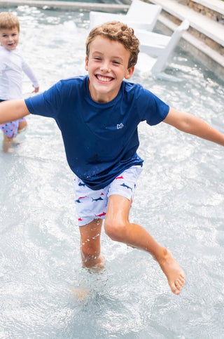 PRODOH Kids' Pro Performance Short Sleeve T-Shirt - Patriotic Atlantic White Marlin Art - Sunny Meadow Boutique