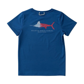 PRODOH Kids' Pro Performance Short Sleeve T-Shirt - Patriotic Atlantic White Marlin Art - Sunny Meadow Boutique