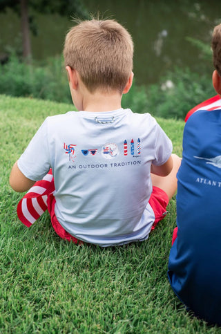 PRODOH Kids' UPF 50+ Performance Tee - 4th of July Americana Icons - Sunny Meadow Boutique