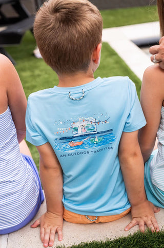 PRODOH Kids' UPF 50+ Quick - Dry Performance Tee – Dock Pool Party Art - Sunny Meadow Boutique