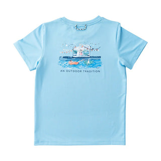 PRODOH Kids' UPF 50+ Quick - Dry Performance Tee – Dock Pool Party Art - Sunny Meadow Boutique