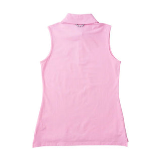 PRODOH Women's Sleeveless Solid Cotton Polo - Pink Frosting - Sunny Meadow Boutique
