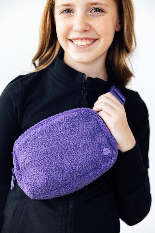 Purple Fleece Belt Bag - Sunny Meadow Boutique