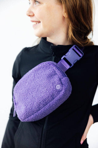 Purple Fleece Belt Bag - Sunny Meadow Boutique