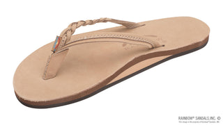 Rainbow Sandals Women’s Flirty Braidy Single Layer Leather Flip Flop - Sunny Meadow Boutique