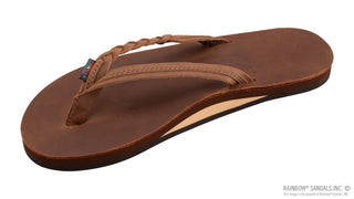 Rainbow Sandals Women’s Flirty Braidy Single Layer Leather Flip Flop - Sunny Meadow Boutique