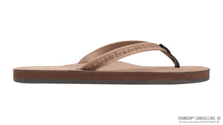 Rainbow Sandals Women's Las Flores - Single Layer Premier Leather with a Floral 1/2" Narrow Strap - Sunny Meadow Boutique