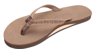 Rainbow Sandals Women's Las Flores - Single Layer Premier Leather with a Floral 1/2" Narrow Strap - Sunny Meadow Boutique