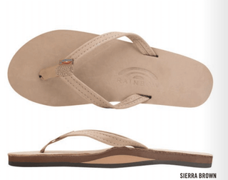 Rainbow Sandals Women’s Premier Leather Single Layer Flip Flop with Narrow Strap - Sunny Meadow Boutique
