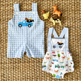 Reversible Farm Truck Sunsuit - Sunny Meadow Boutique