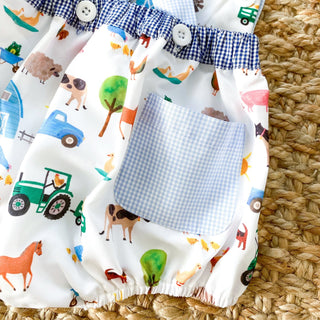 Reversible Farm Truck Sunsuit - Sunny Meadow Boutique