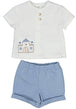 Castle shirt with blue shorts