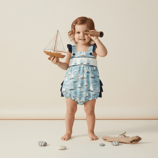 Sailboat Ruffle romper - Sunny Meadow Boutique