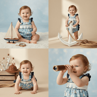 Sailboat Ruffle romper - Sunny Meadow Boutique