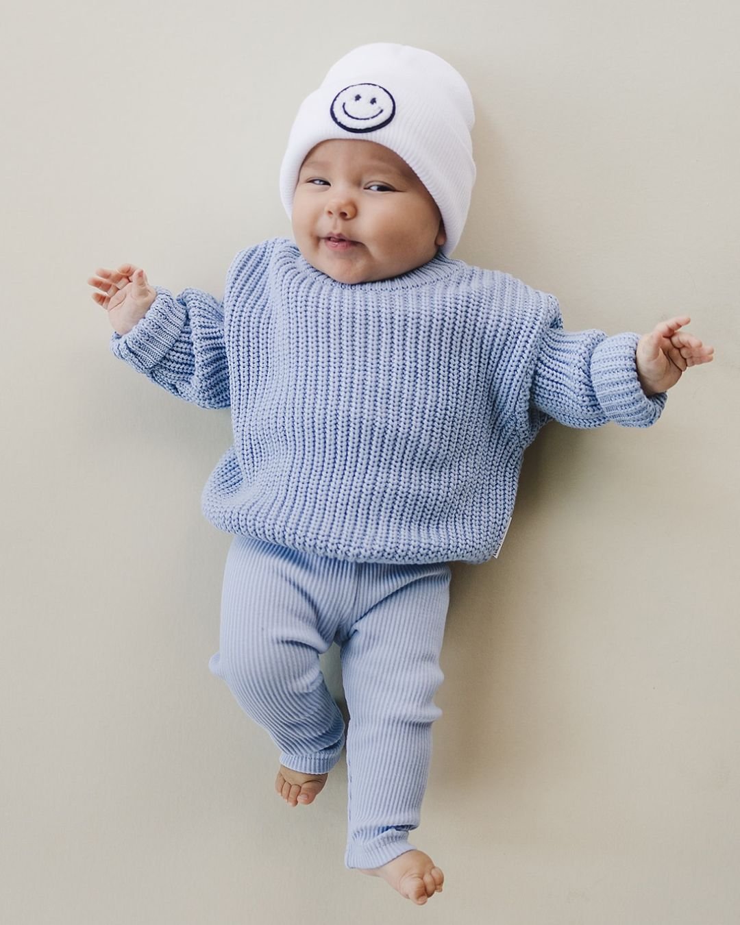 Smiley Beanie | White