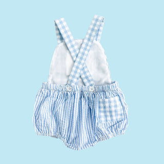 Smocked Blue First Birthday Bubble - Sunny Meadow Boutique