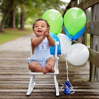 Smocked Blue First Birthday Bubble - Sunny Meadow Boutique