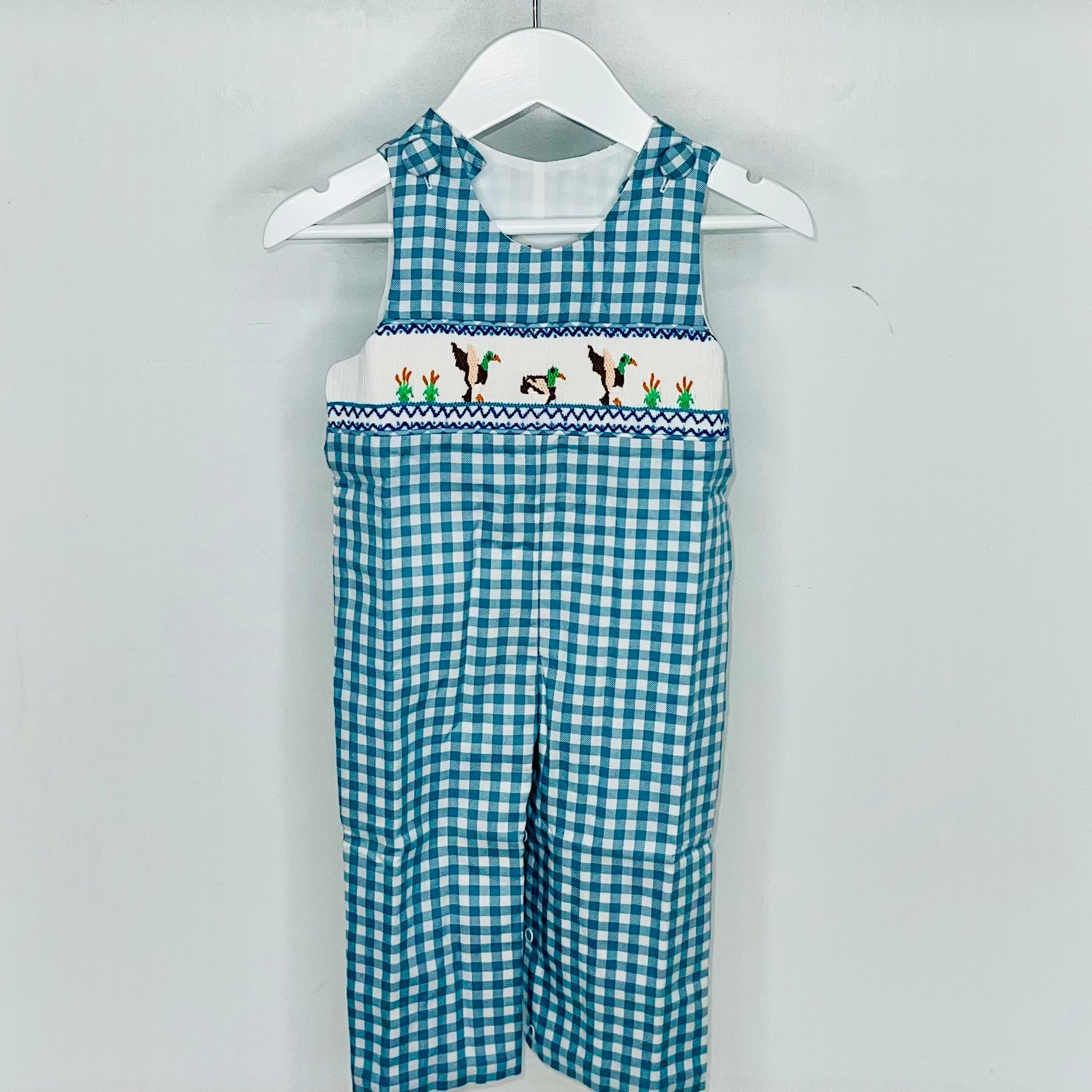 Smocked Mallard Ducks Long Jon Jon - Sunny Meadow Boutique
