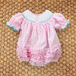 Smocked Pink Bunny Bubble - Sunny Meadow Boutique