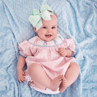 Smocked Pink Bunny Bubble - Sunny Meadow Boutique
