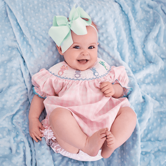 Smocked Pink Bunny Bubble - Sunny Meadow Boutique