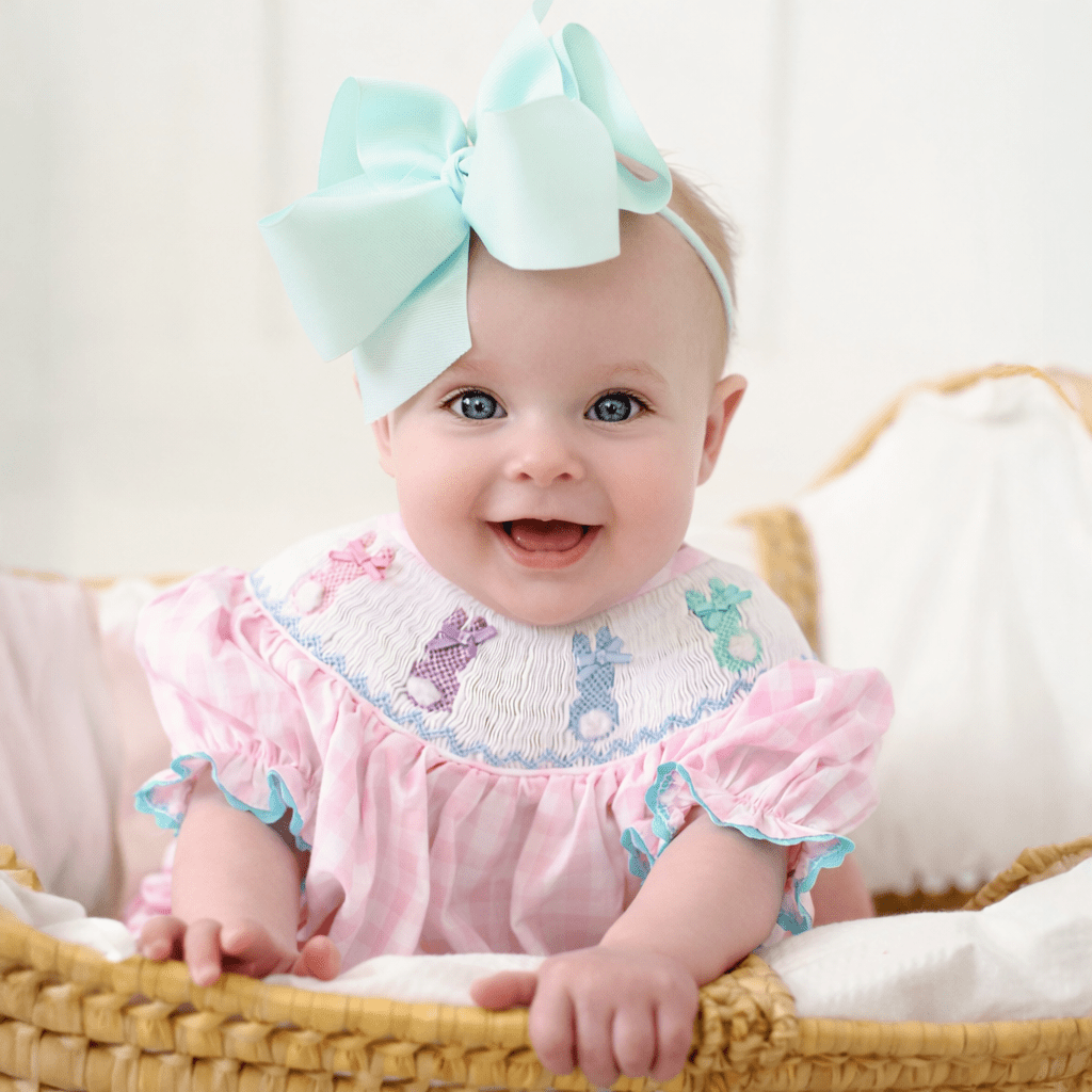Smocked Pink Bunny Bubble - Sunny Meadow Boutique