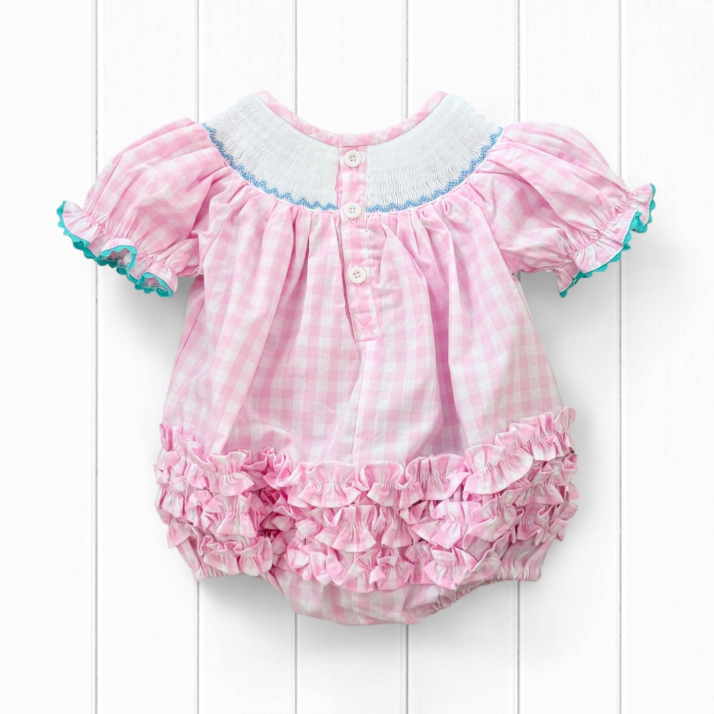 Smocked Pink Bunny Bubble - Sunny Meadow Boutique