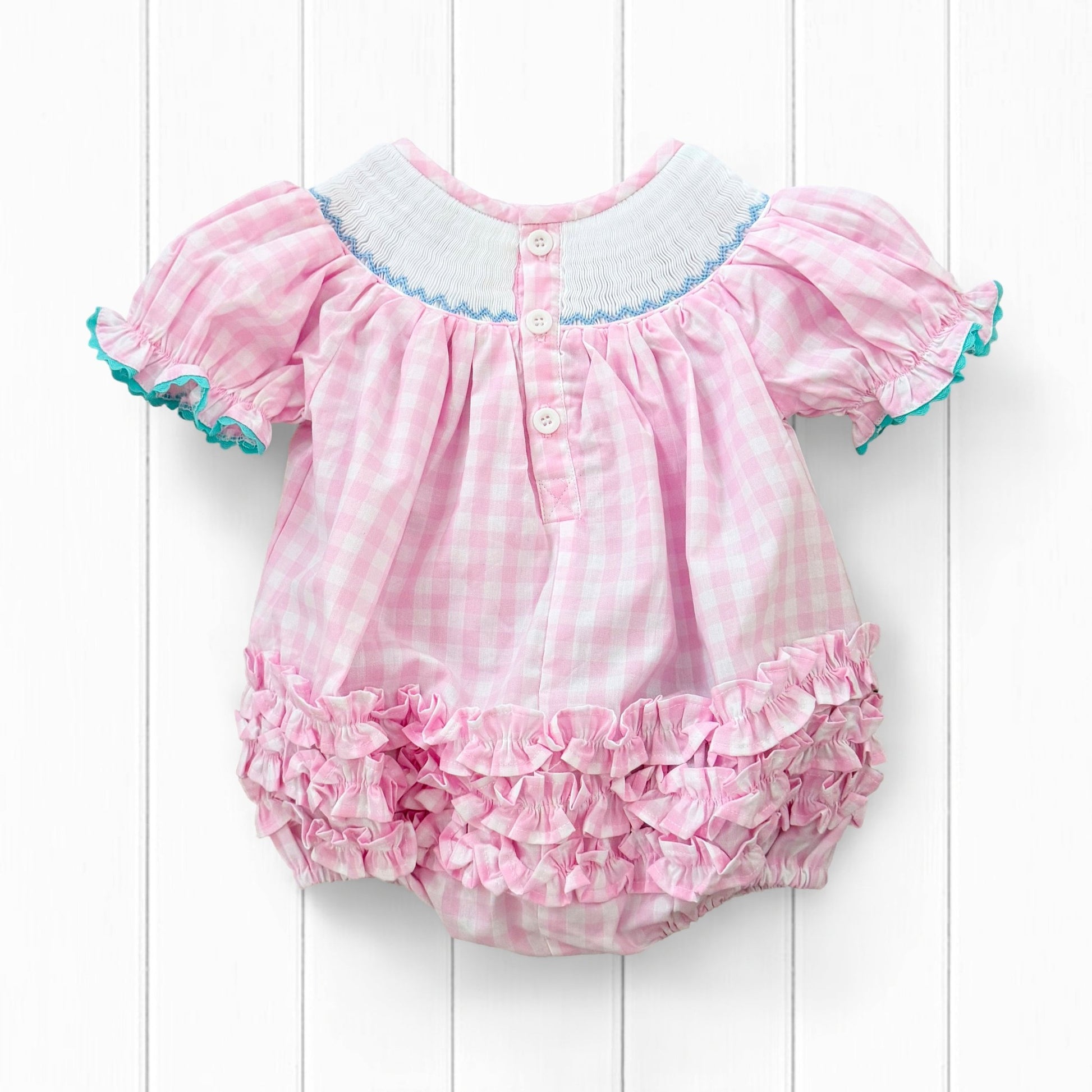 Smocked Pink Bunny Bubble - Sunny Meadow Boutique