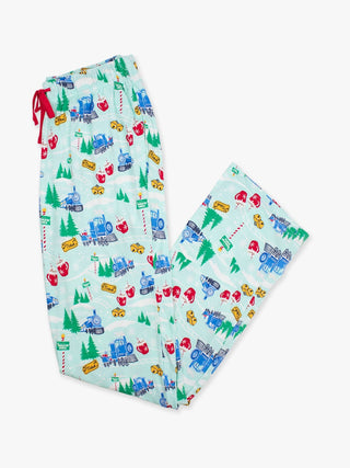 Snowy Train Tracks Pajama Pants - Sunny Meadow Boutique