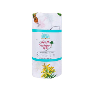 South Carolina Baby Girl Muslin Swaddle Receiving Blanket Extra Large 47 x 47 - Sunny Meadow Boutique