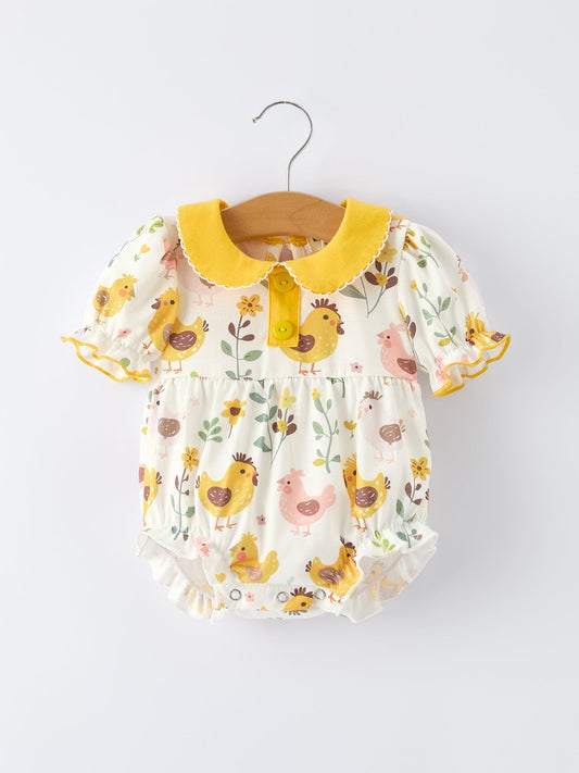 Spring Chick Scallop Short - Sleeve Girl Dress - Sunny Meadow Boutique