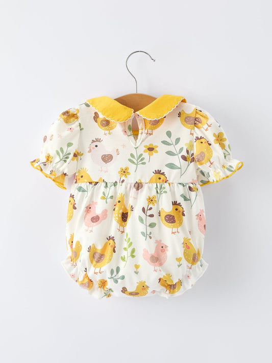 Spring Chick Scallop Short - Sleeve Girl Dress - Sunny Meadow Boutique
