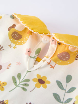 Spring Chick Scallop Short - Sleeve Girl Dress - Sunny Meadow Boutique