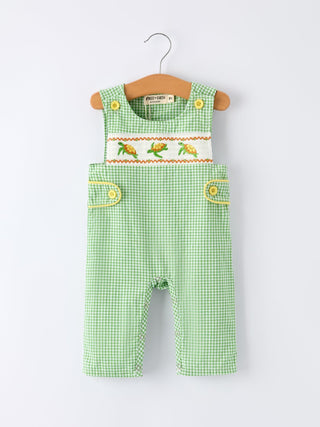 Spring Turtle Smocked Baby Boy Romper - Sunny Meadow Boutique