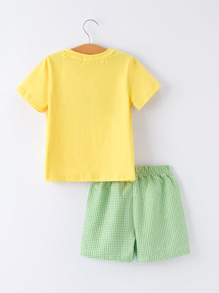Spring Turtle Smocked Boy Set - Sunny Meadow Boutique