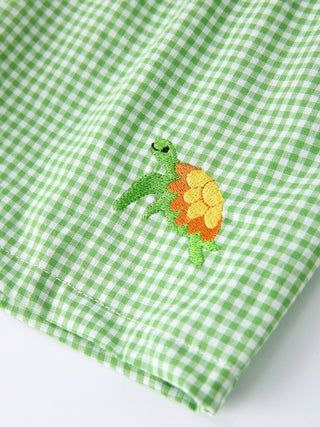 Spring Turtle Smocked Boy Set - Sunny Meadow Boutique