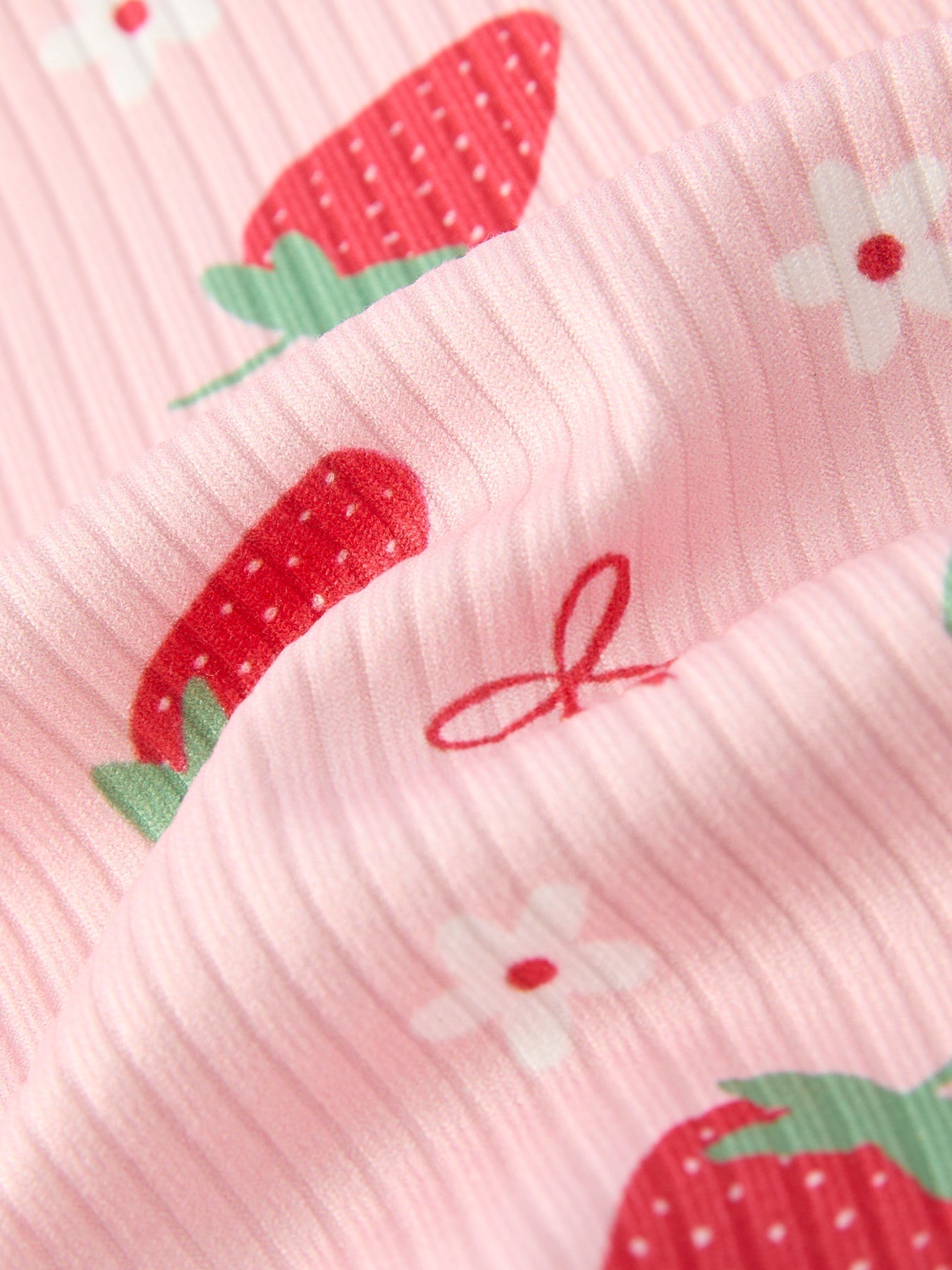 Strawberry Bow Girls Short Sleeves Dress - Sunny Meadow Boutique