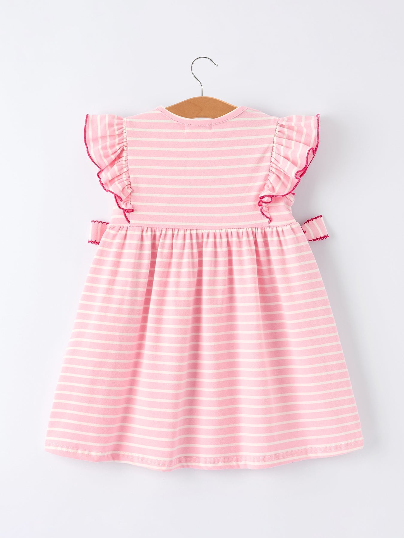 Strawberry Embroidery Pink Stripe Girl Smocked Dress - Sunny Meadow Boutique