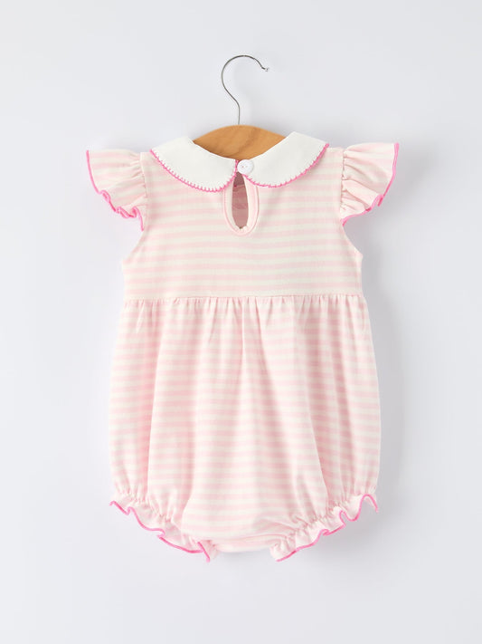 Strawberry Girl Romper Ruffle Peter Pan Collar - Sunny Meadow Boutique