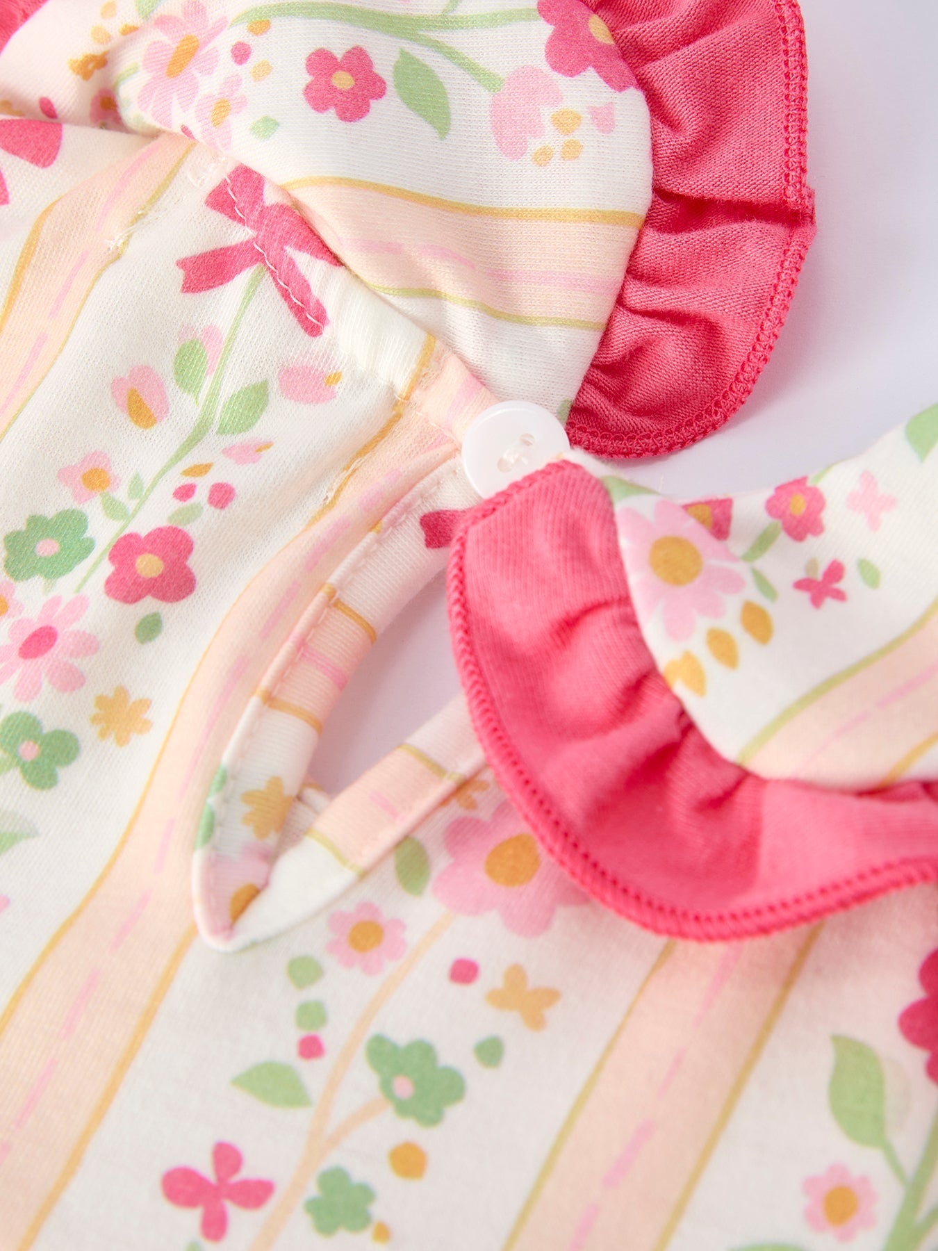 Summer Floral Bow Ruffle Girls Dress - Sunny Meadow Boutique