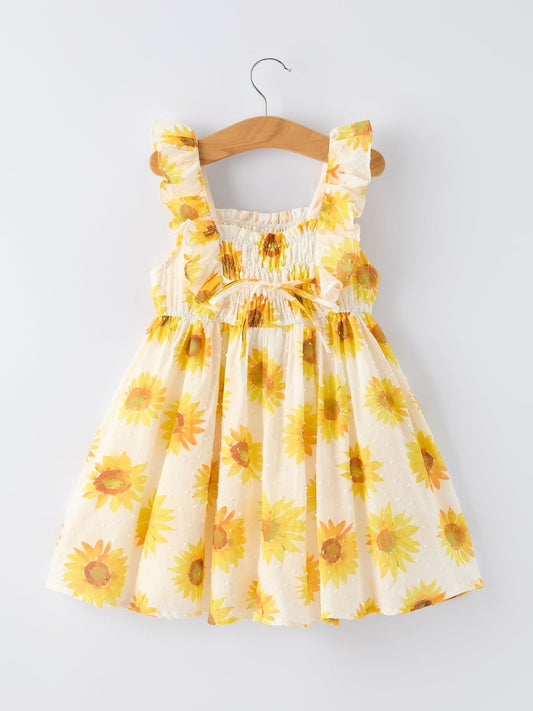 Sunflower Girls Smocked Ruffle Dress - Sunny Meadow Boutique