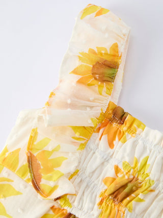 Sunflower Girls Smocked Ruffle Romper - Sunny Meadow Boutique