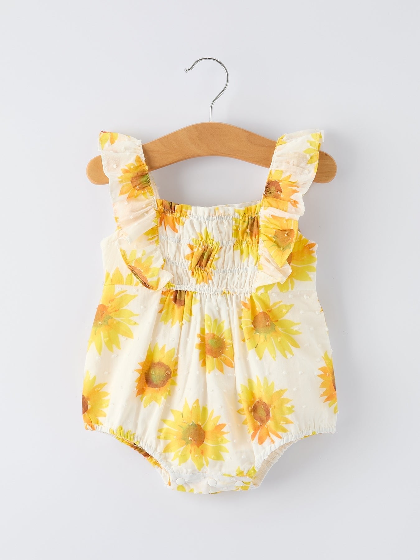 Sunflower Girls Smocked Ruffle Romper - Sunny Meadow Boutique