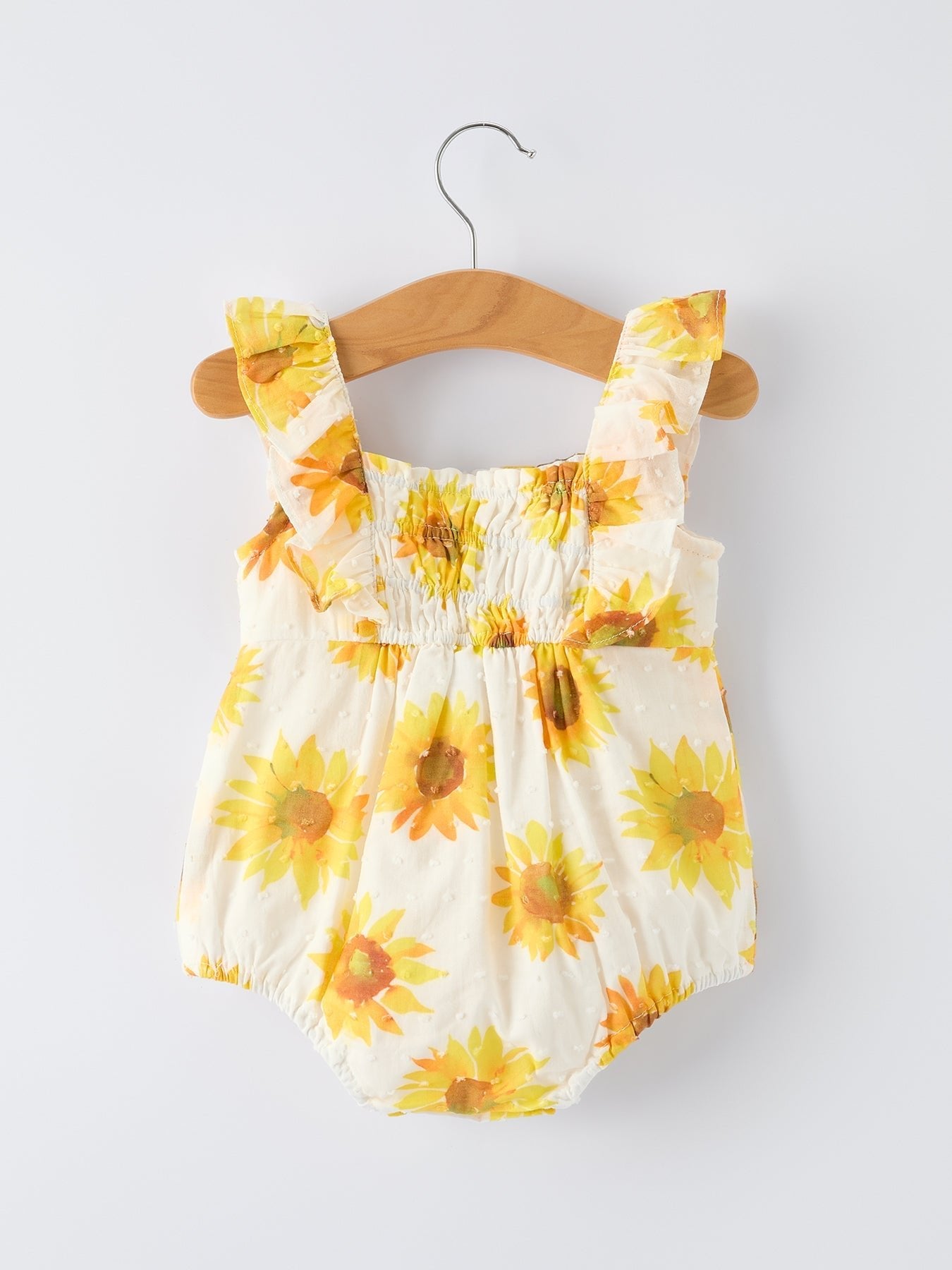 Sunflower Girls Smocked Ruffle Romper - Sunny Meadow Boutique